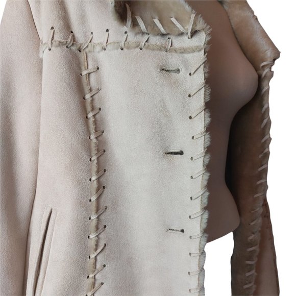 Suede Jacket  Faux Fur - Size Large - Picture 1 of 15